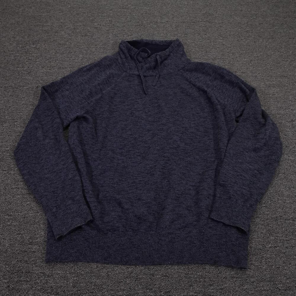 Banana Republic Sweater Mens Large Blue Organic Cotton Mock Neck Pullover Knit
